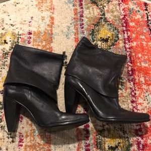 Black Leather Ankle Bootie